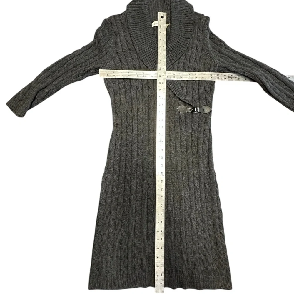 Calvin Klein ~ Women’s Grey Cable Knit LS Sweater Dress ~ Size M - Picture 10 of 10